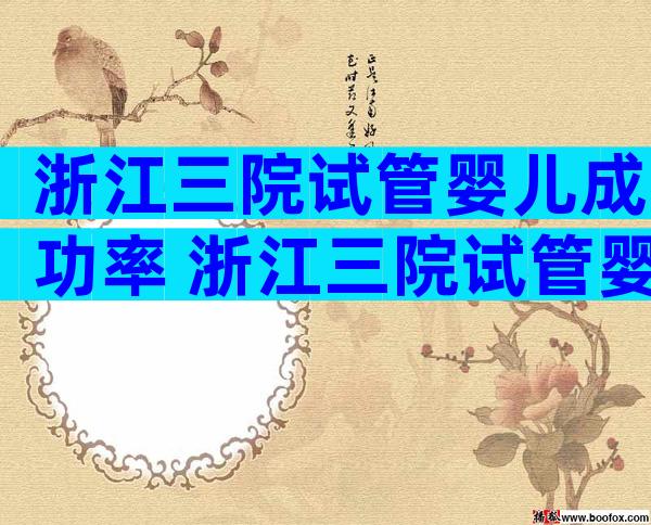浙江三院试管婴儿成功率 浙江三院试管婴儿成功率高吗